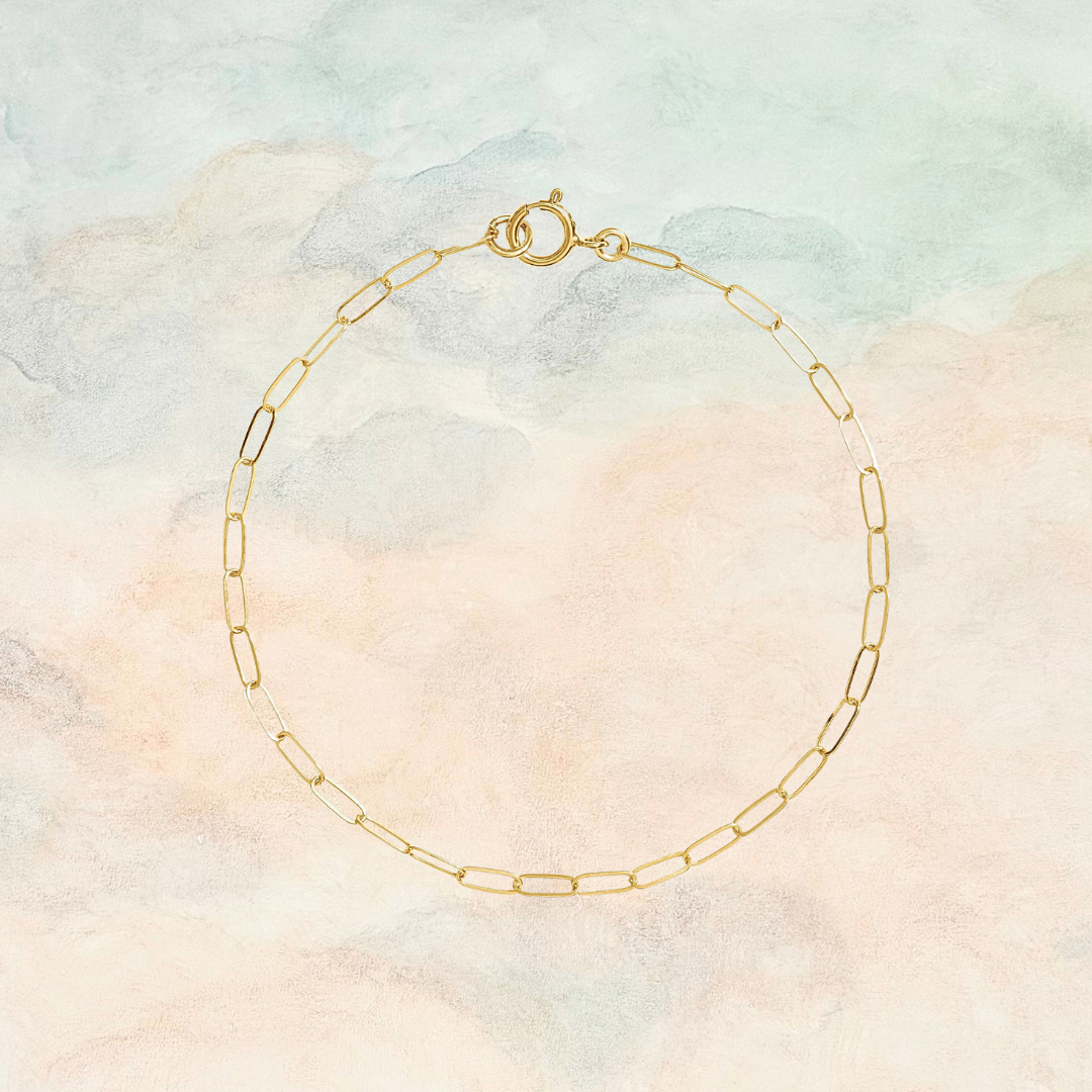 Bia, Dainty Paper Clip Chain Bracelet
