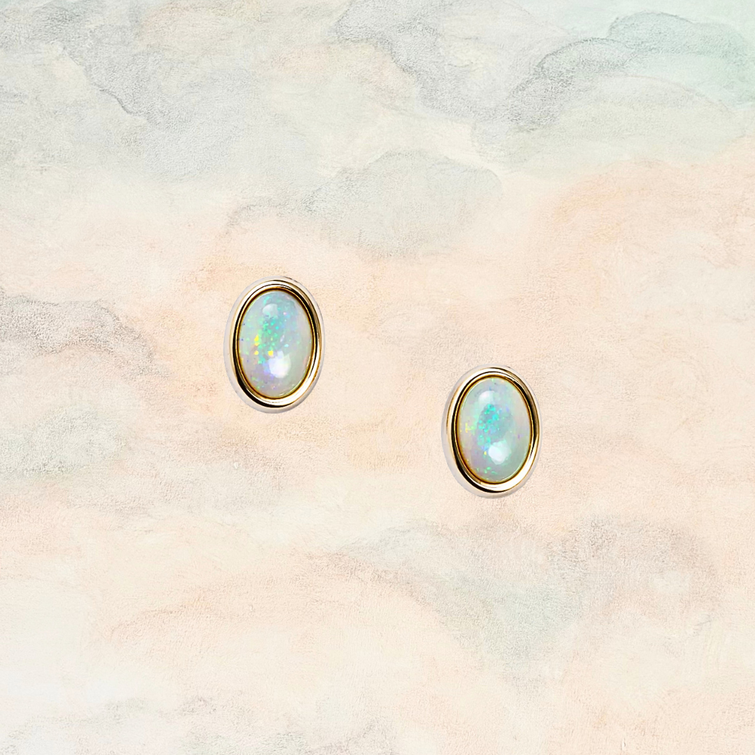 Aqua, Opal Earrings