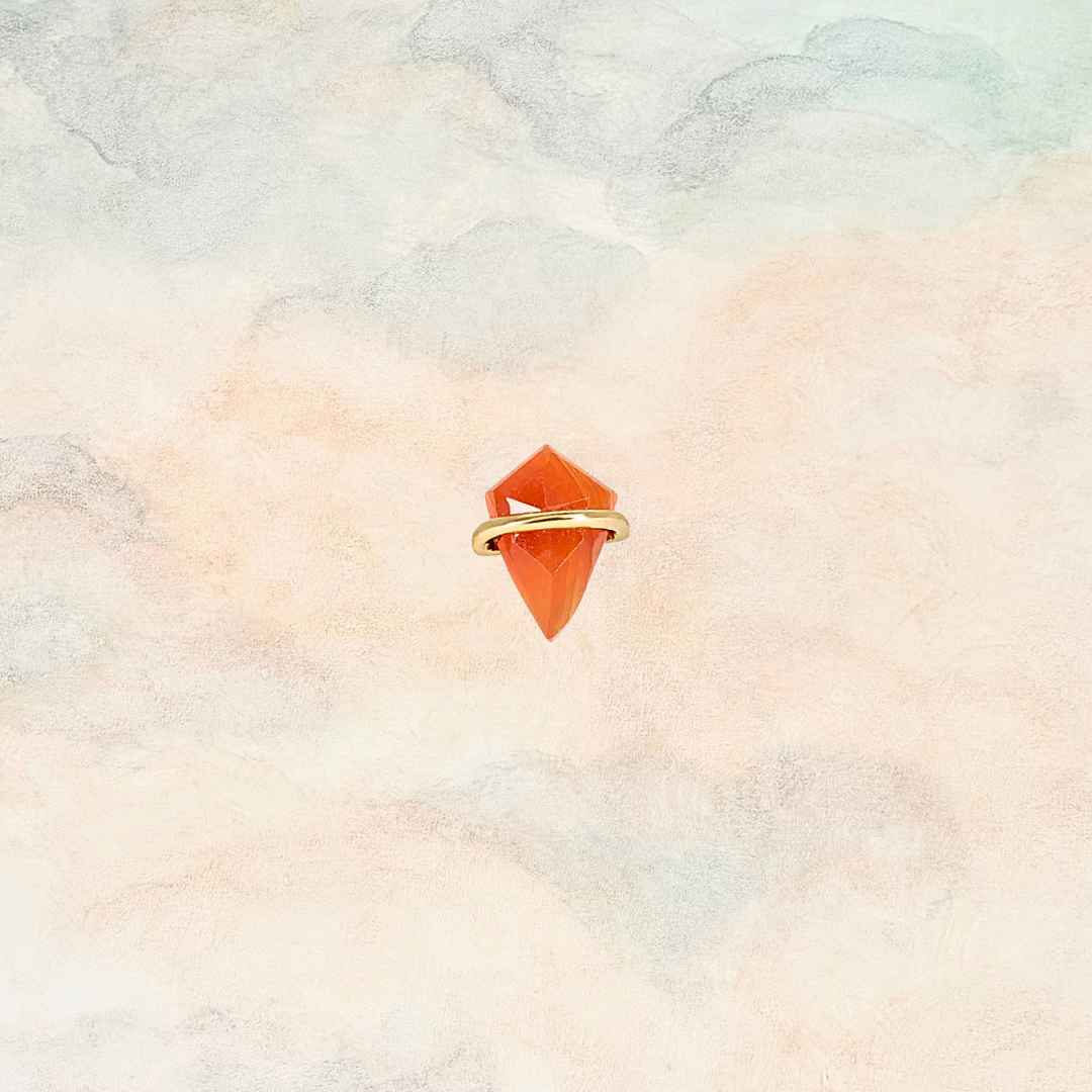 Skybound, 18k Carnelian Kite Earring