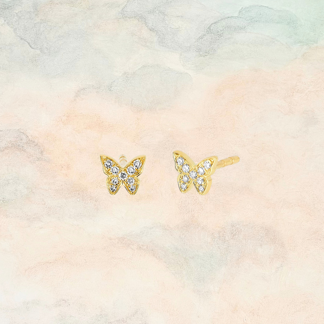 Baby Butterfly, Pavé Diamond Earring