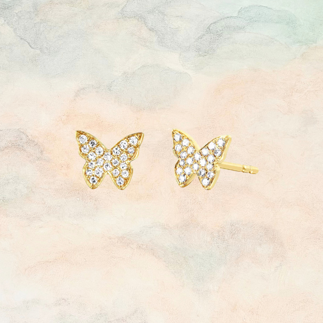 Mama Butterfly, Pavé Diamond Earring