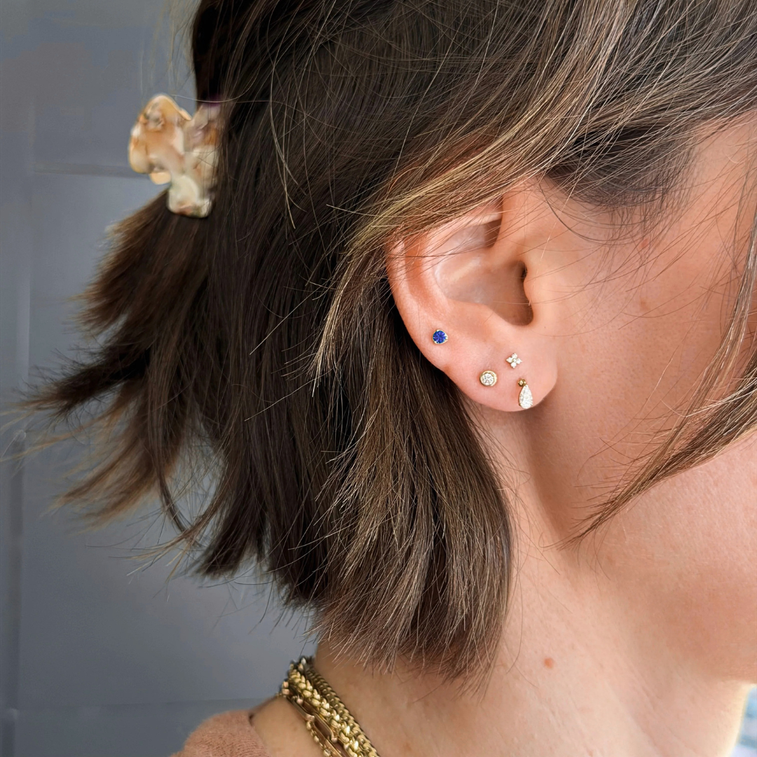Blu, Sapphire Threaded Flatback