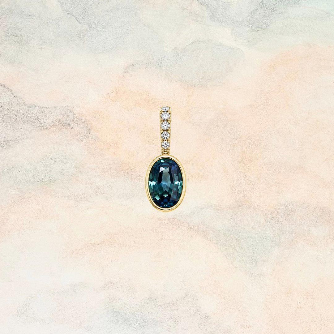 Esse, Diamond-Accented Sapphire Pendant