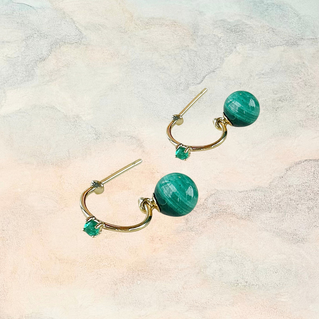 Matriarch, Malachite & Emerald Hoops
