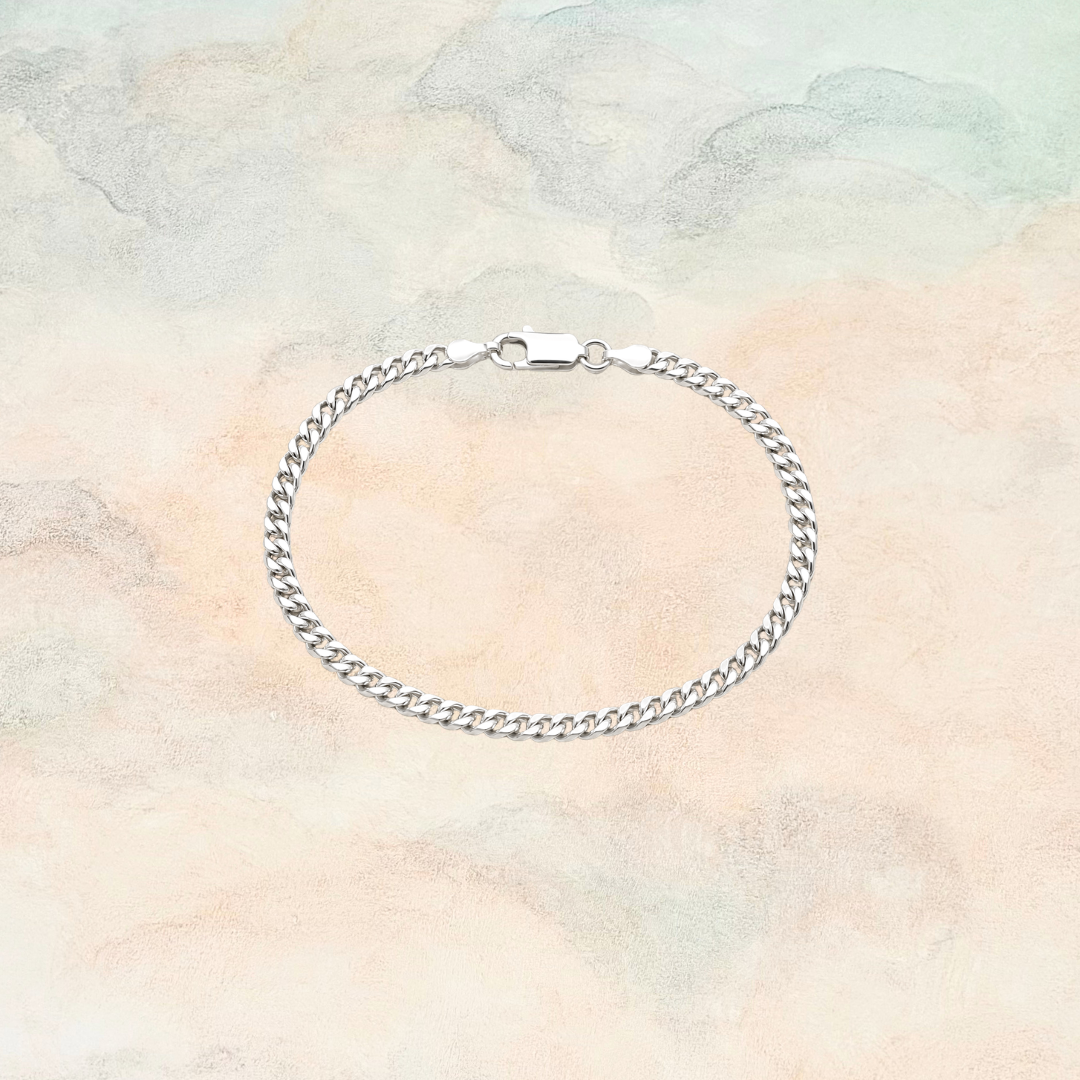 Arlo, Weighted Sterling Silver Curb Chain Bracelet