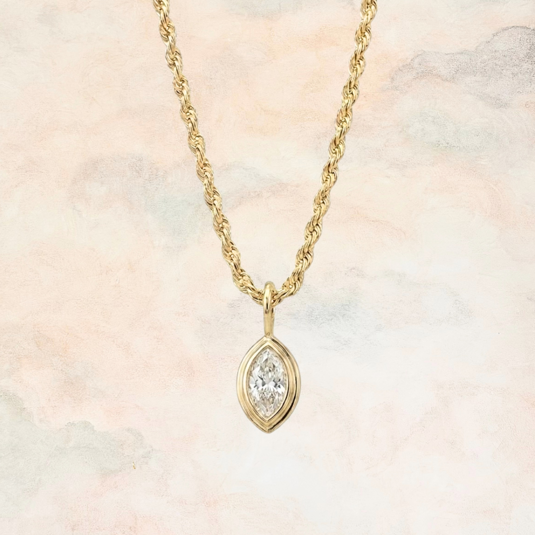 Alivia, Lab Grown Marquise Diamond Necklace