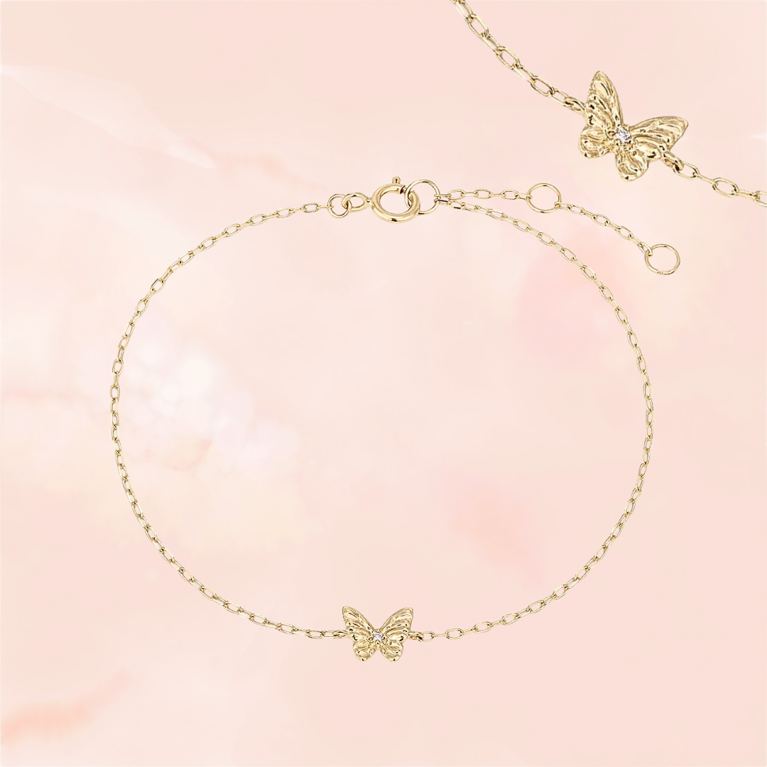 Flutter, Diamond Butterfly Bracelet