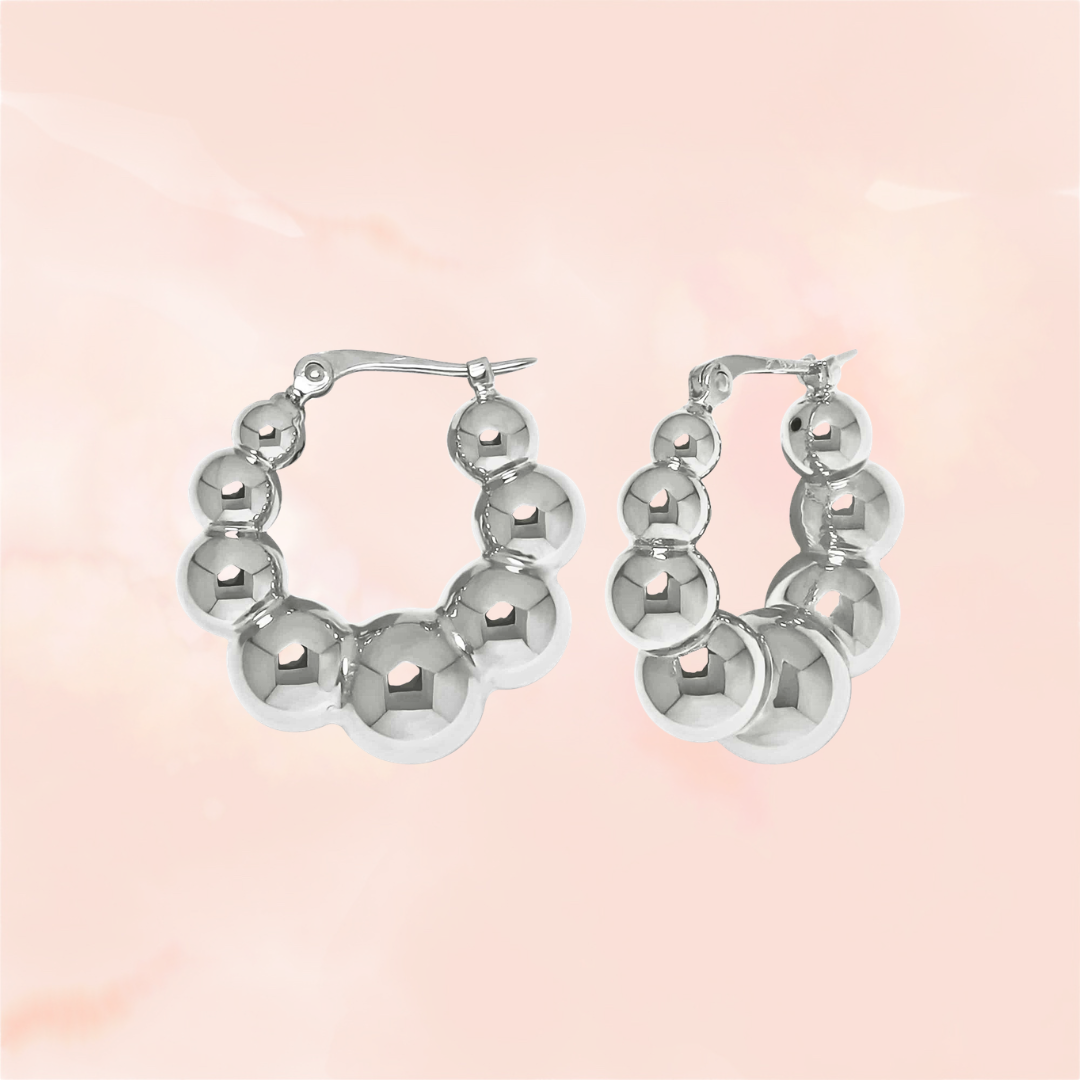 Lizzy, Sterling Silver Bubble Hoops