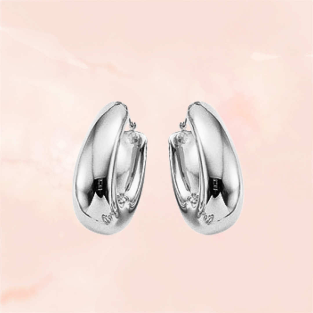 Maude, Sterling Silver Sculptural Hoops