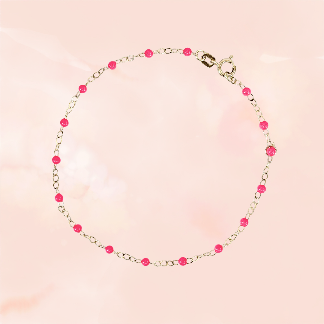 Neon in Naples, Enamel Beaded Bracelet