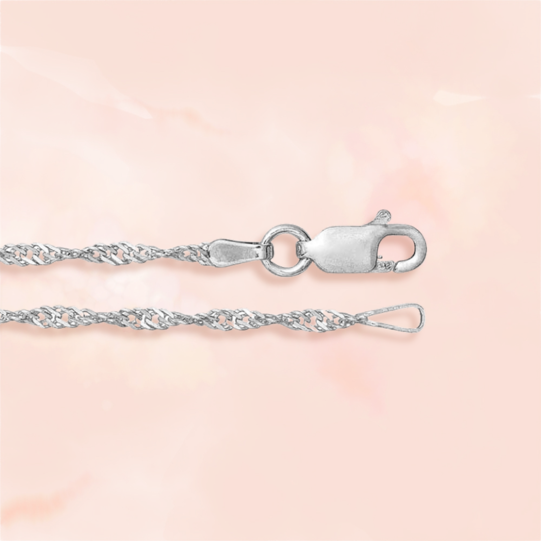 Sonya, Sterling Silver Sparkling Singapore Chain