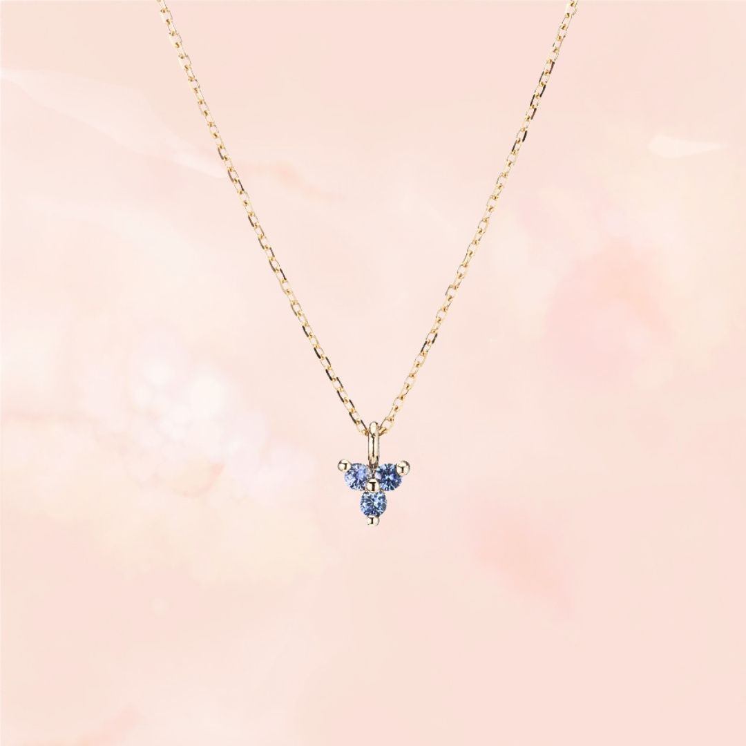 Periwinkle, Sapphire Trio Necklace