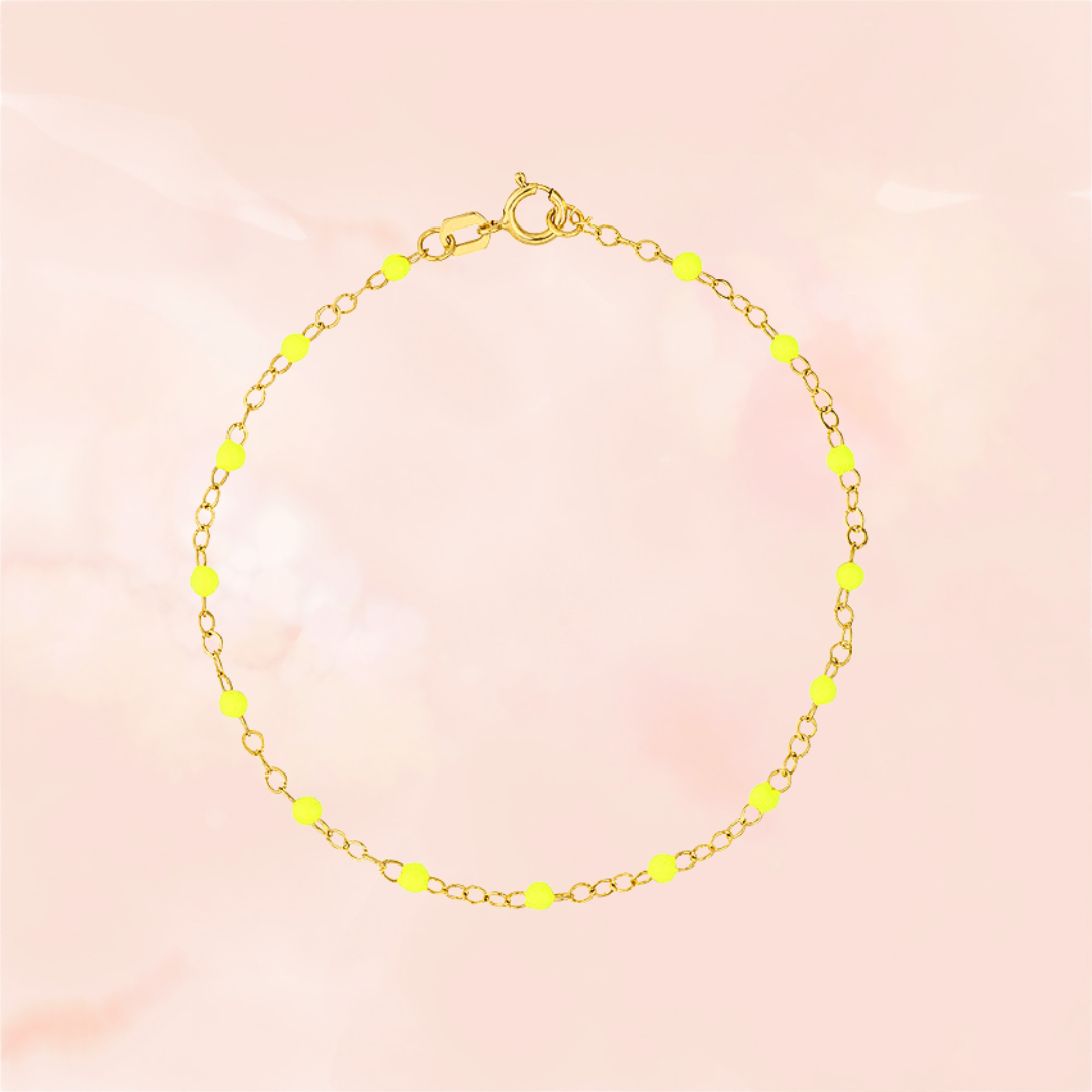 Neon in Naples, Enamel Beaded Bracelet