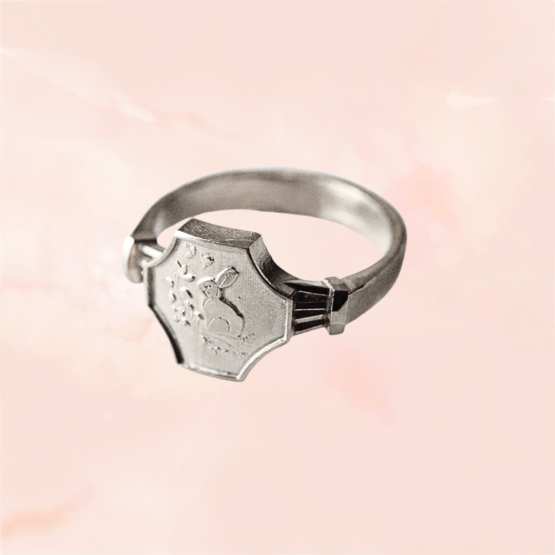 Herb, Sterling Silver Rabbit Ring