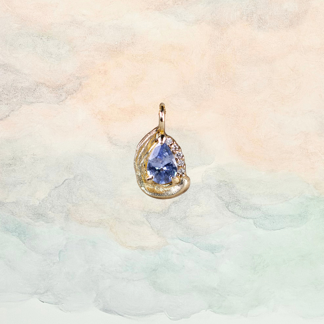 Cotton Candy, Blue Sapphire & Diamond Pendant