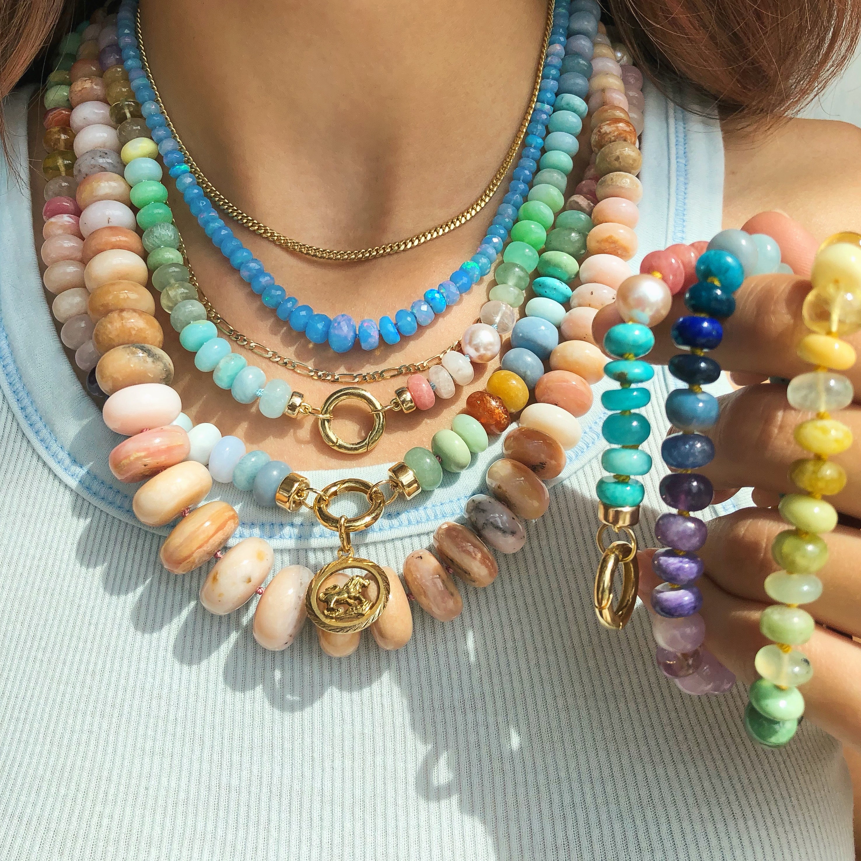Multiple Gemstone Necklace | Caitlyn Minimalist