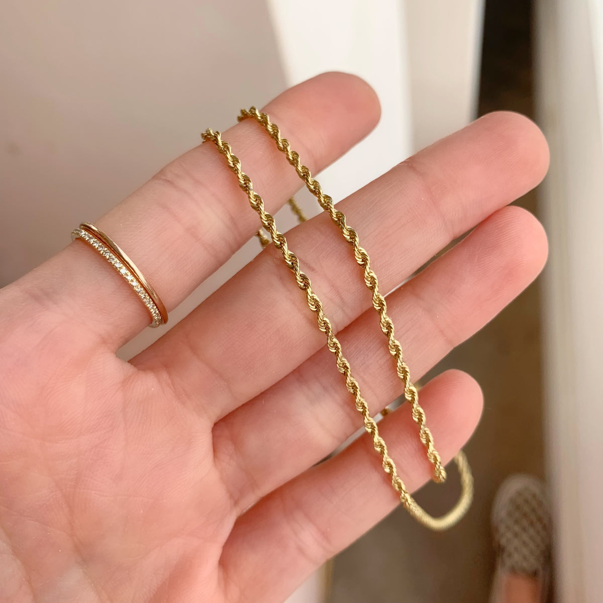 1.5mm Sparkling Twist Rope Chain