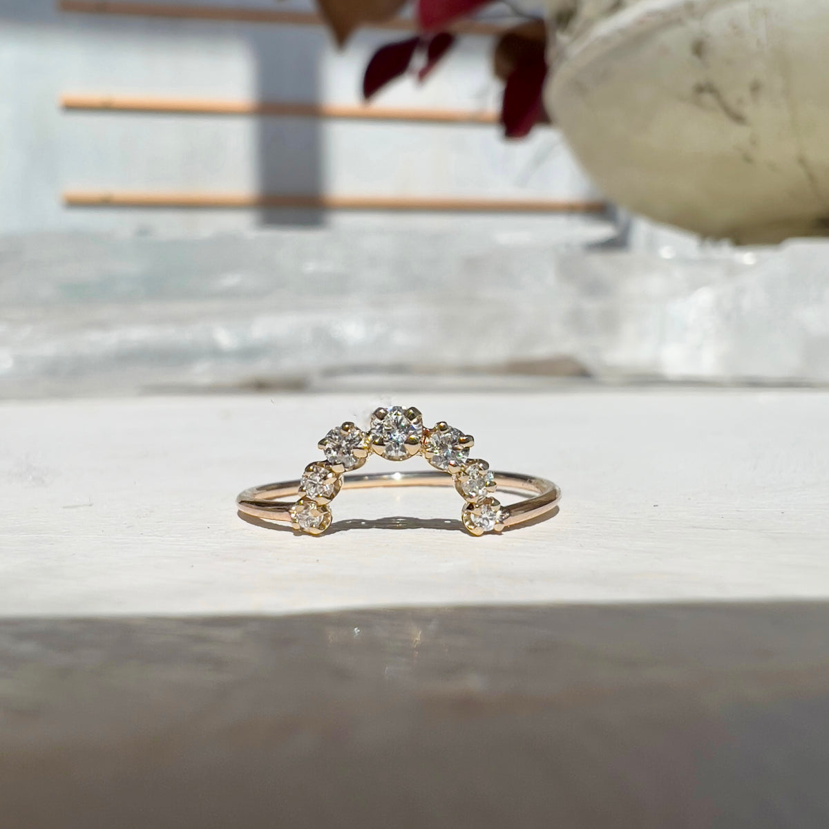 Curved Diamond Arch Ring