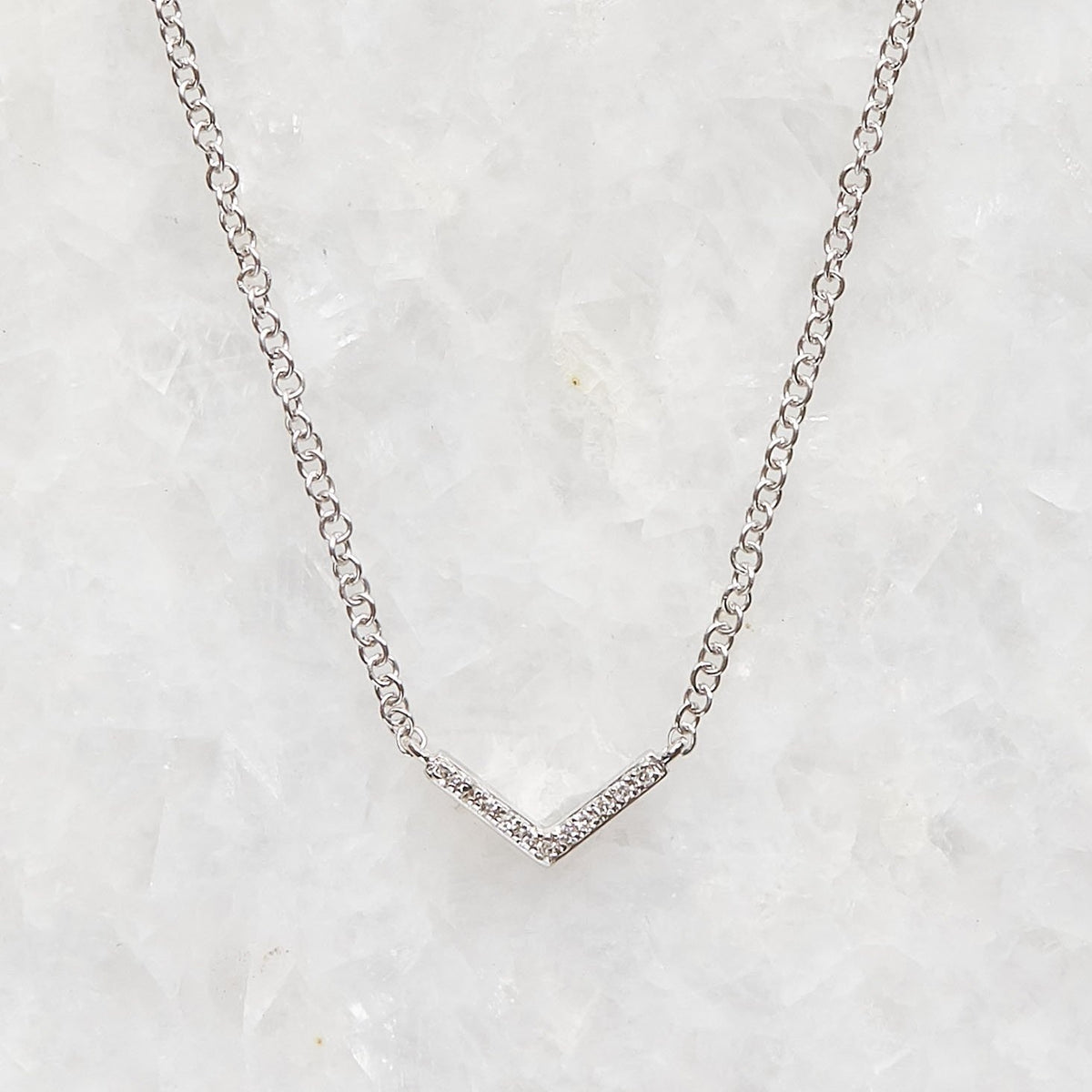 Mini Diamond Chevron Necklace