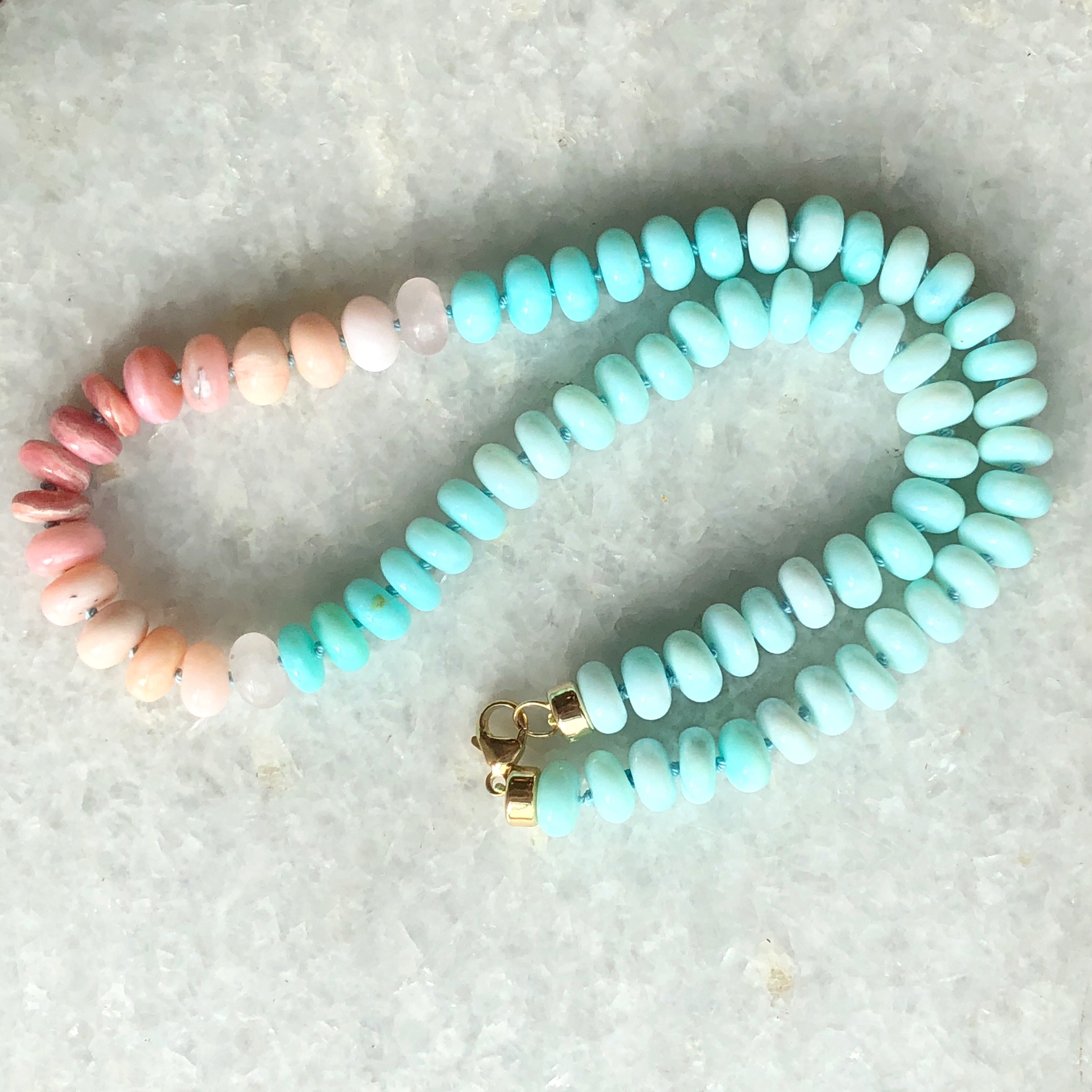 Peruvian Opal Rhodochrosite Necklace The Golden Carrot