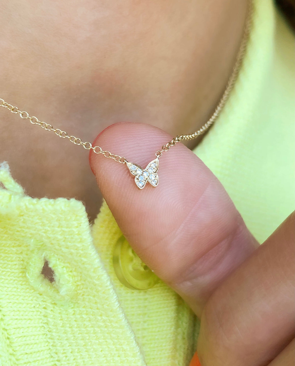 Baby Diamond Butterfly Necklace