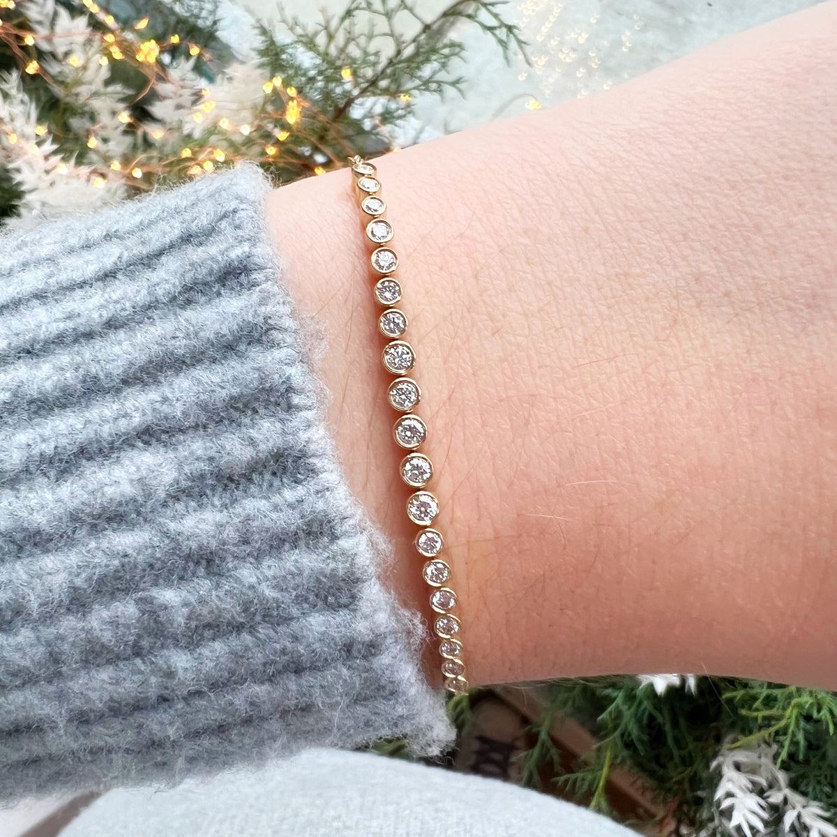 Diamond Bezel Bolo Bracelet