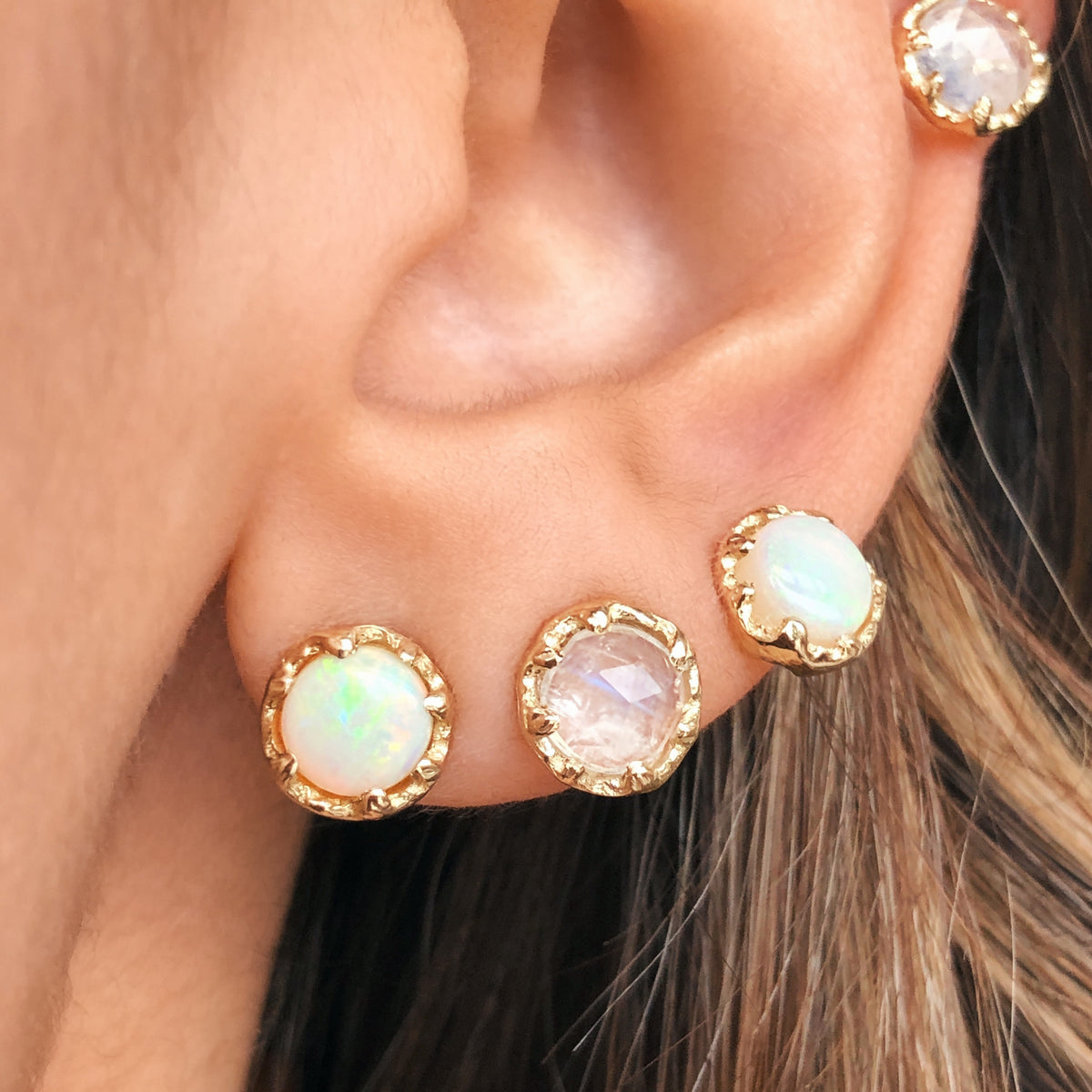 Fire Coral Opal Earrings