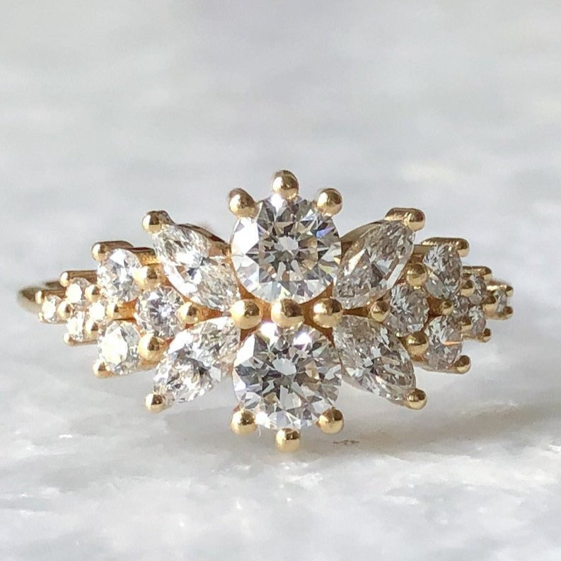 Diamond Flora Cluster Ring