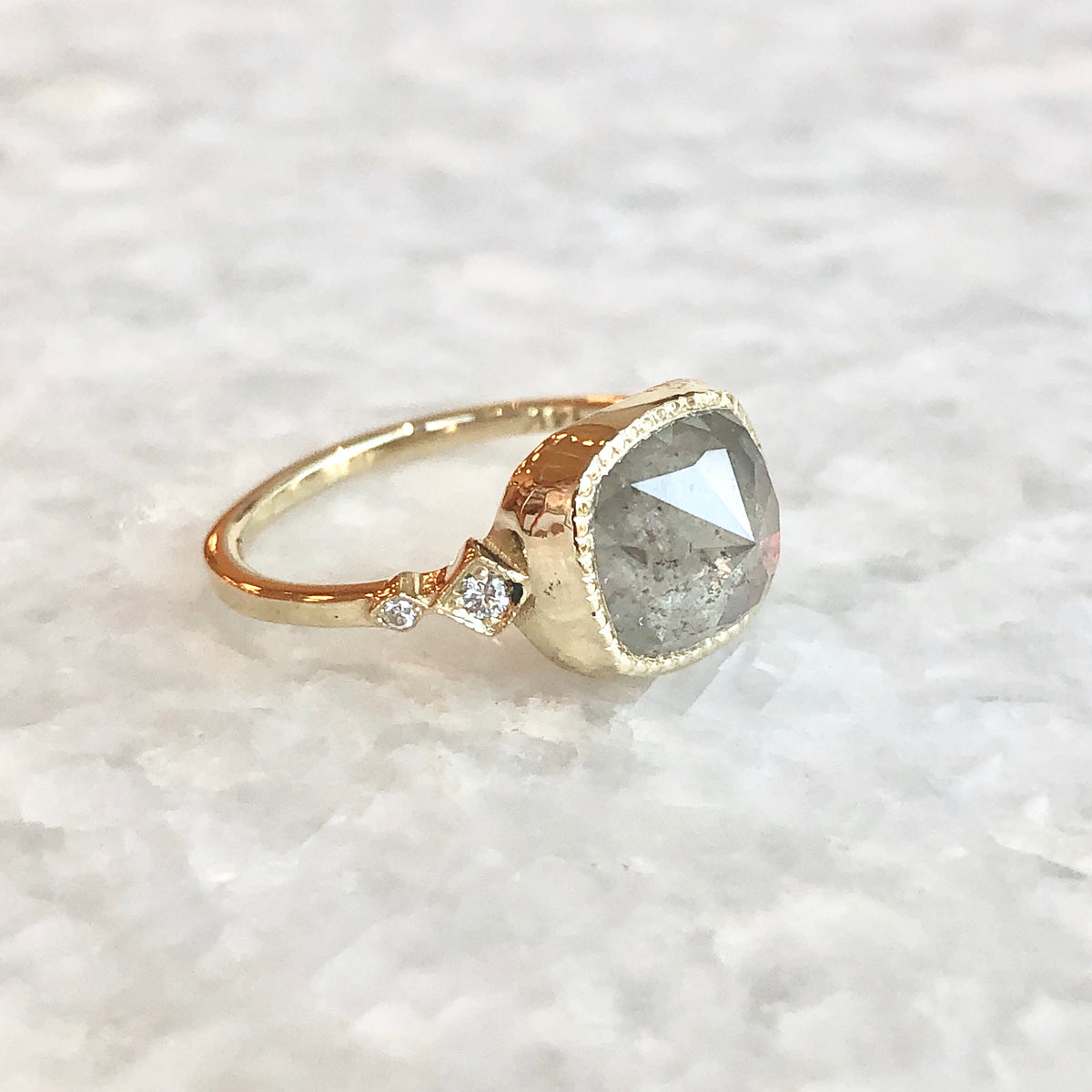 Grey Diamond Slice Ring, Final Sale
