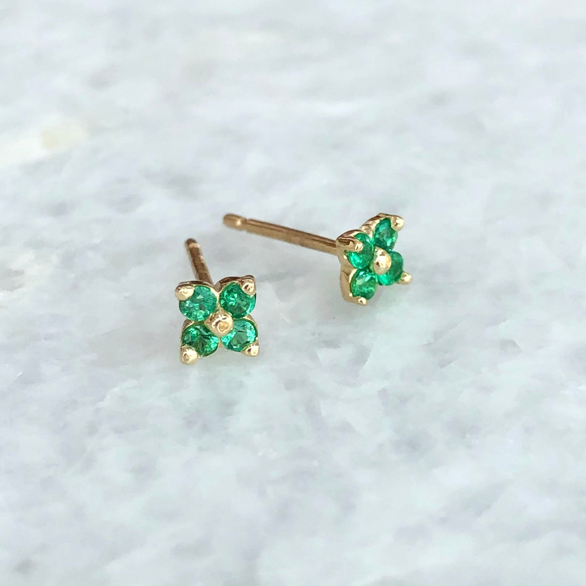 Lucky Little Clover Earring in Emerald