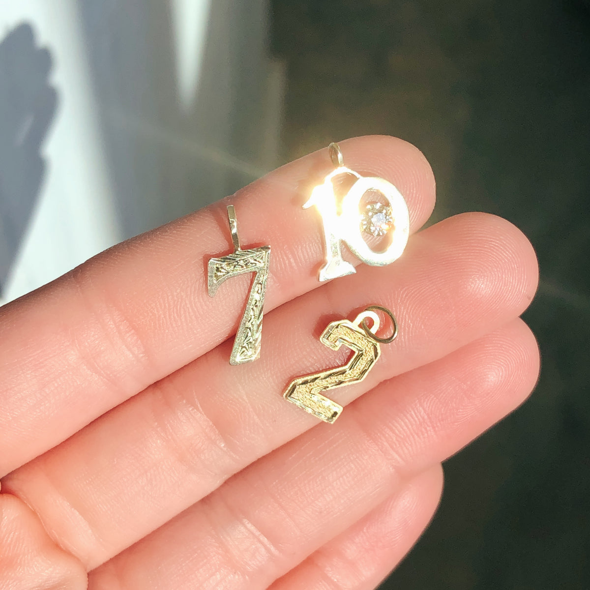 Vintage Tiny Lucky Number Charm
