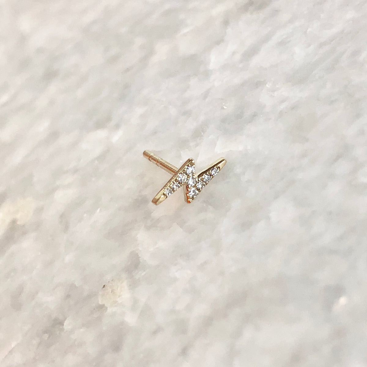 Mini Diamond Bolt Earring