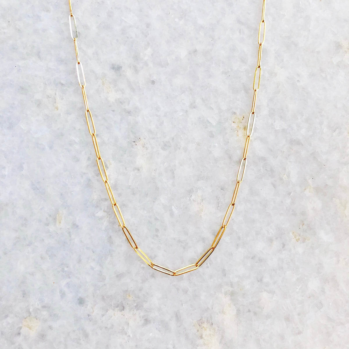 Elongated Oval Link Chain Necklace