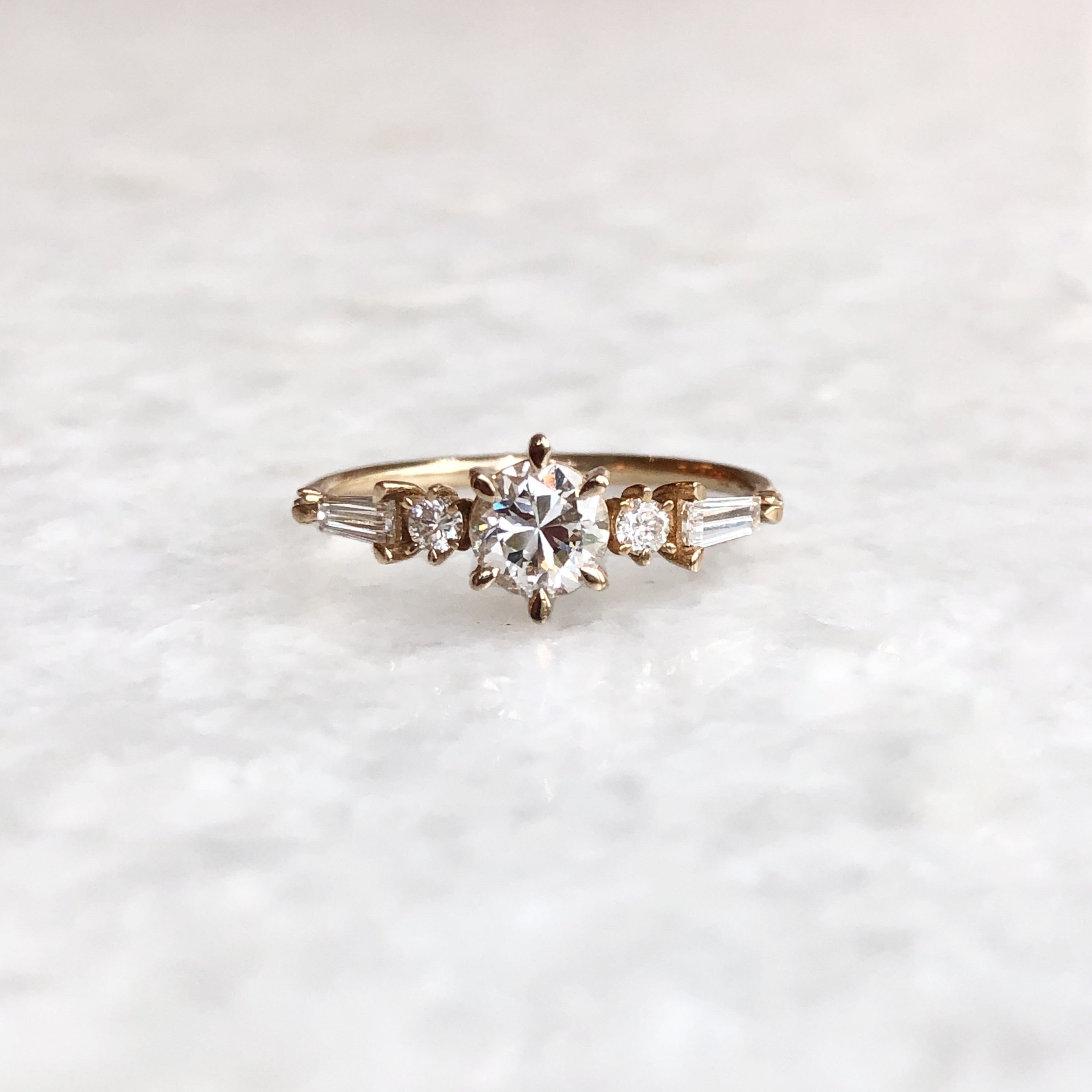 Pleiades White Diamond Ring in 14K Gold