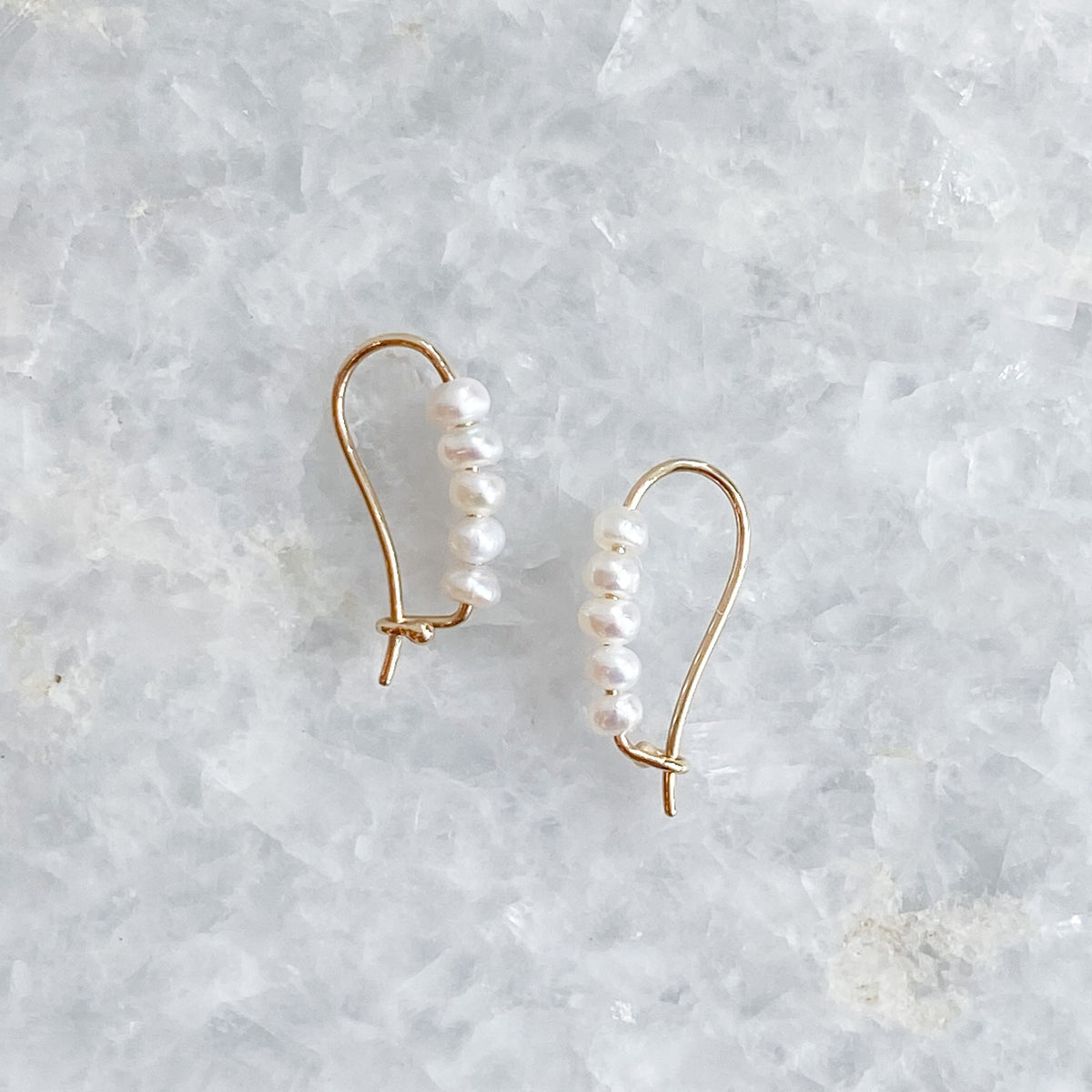 Stickpin Earrings in Pearl