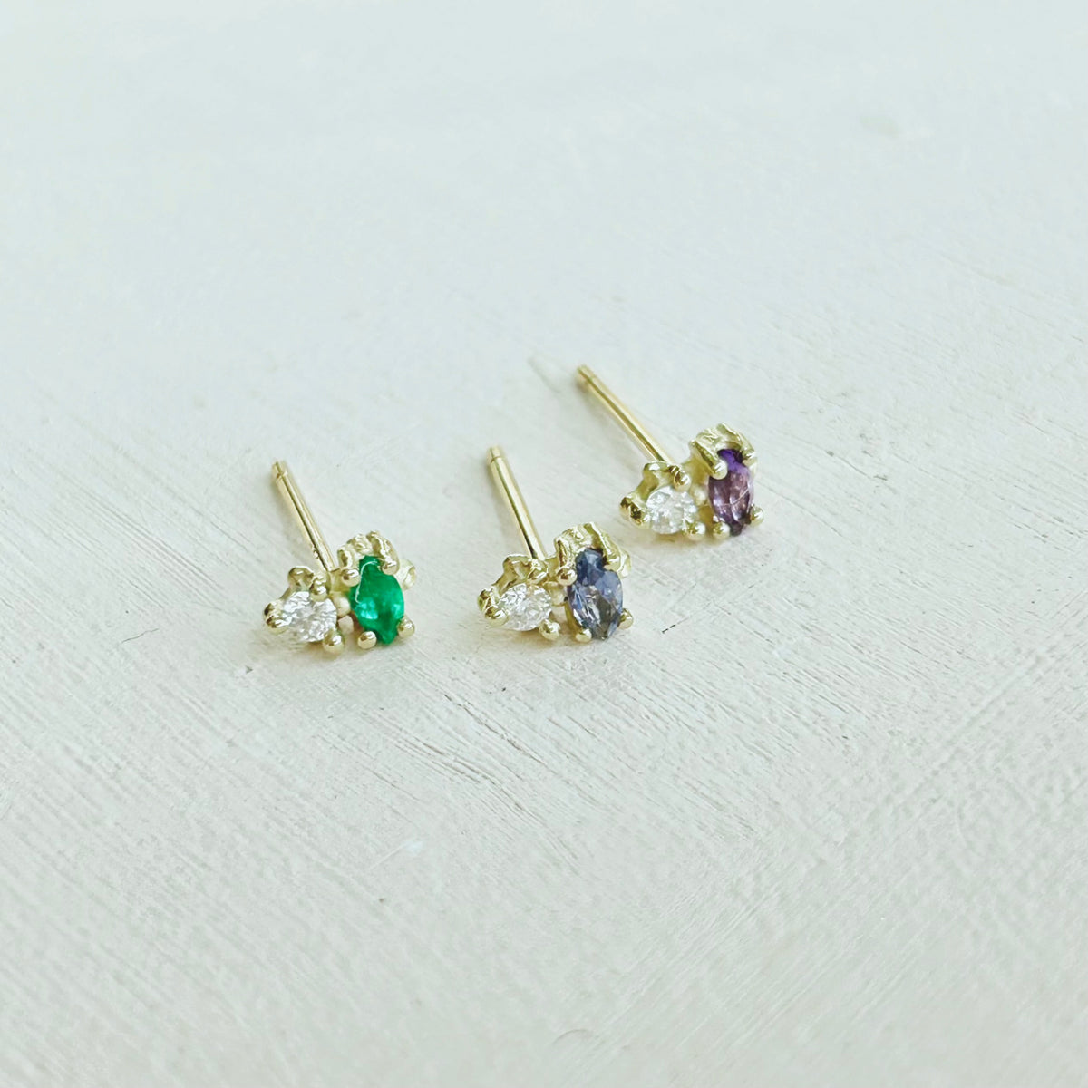 FINAL SALE - Stacked Marquise Birthstone Cluster Earring